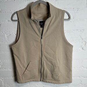 Eileen Fisher | Vest | Organic Cotton Beige Zippered Spring Vest Size PL
